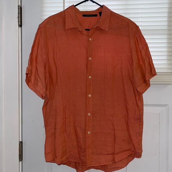 Perry Ellis | Shirts | Mens Perry Ellis Short Sleeve Linen Button Down ...